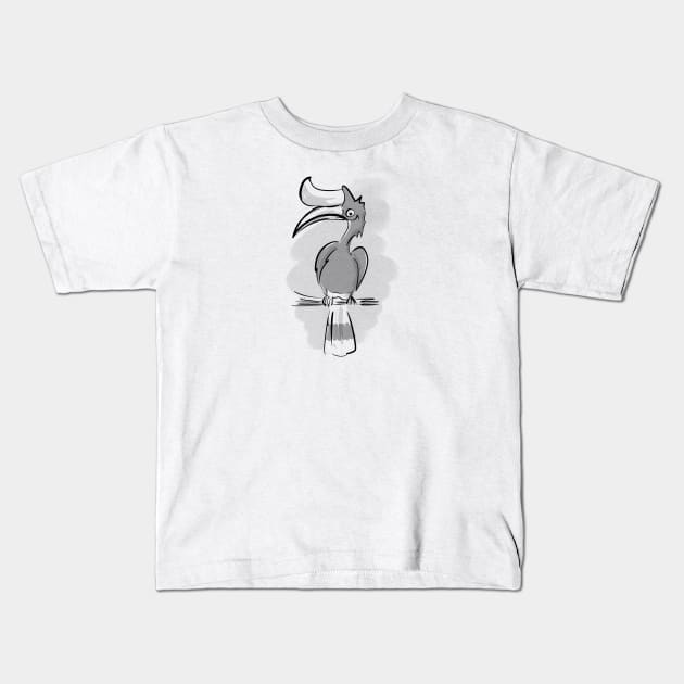 Rhino hornbill Kids T-Shirt by Jason's Doodles